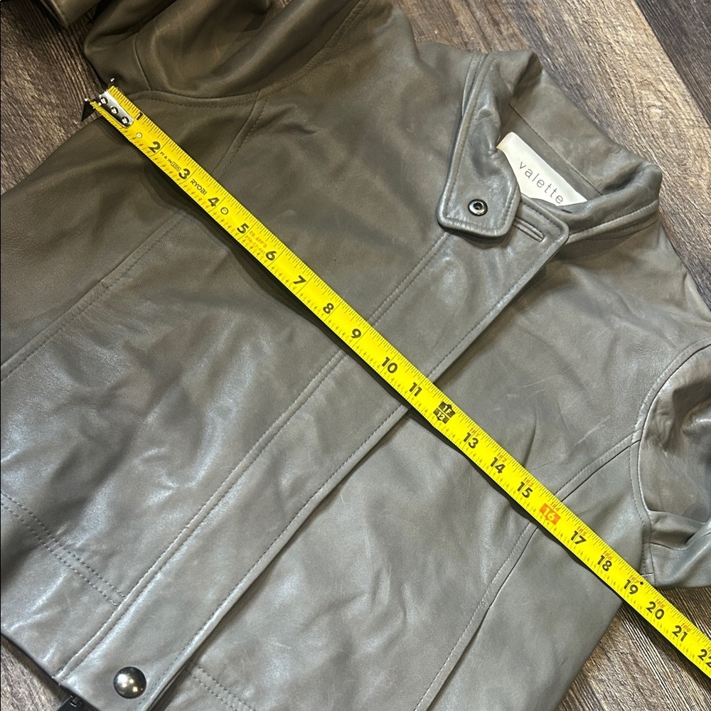 Valette Taupe genuine lamb Leather Jacket L - Picture 5 of 11